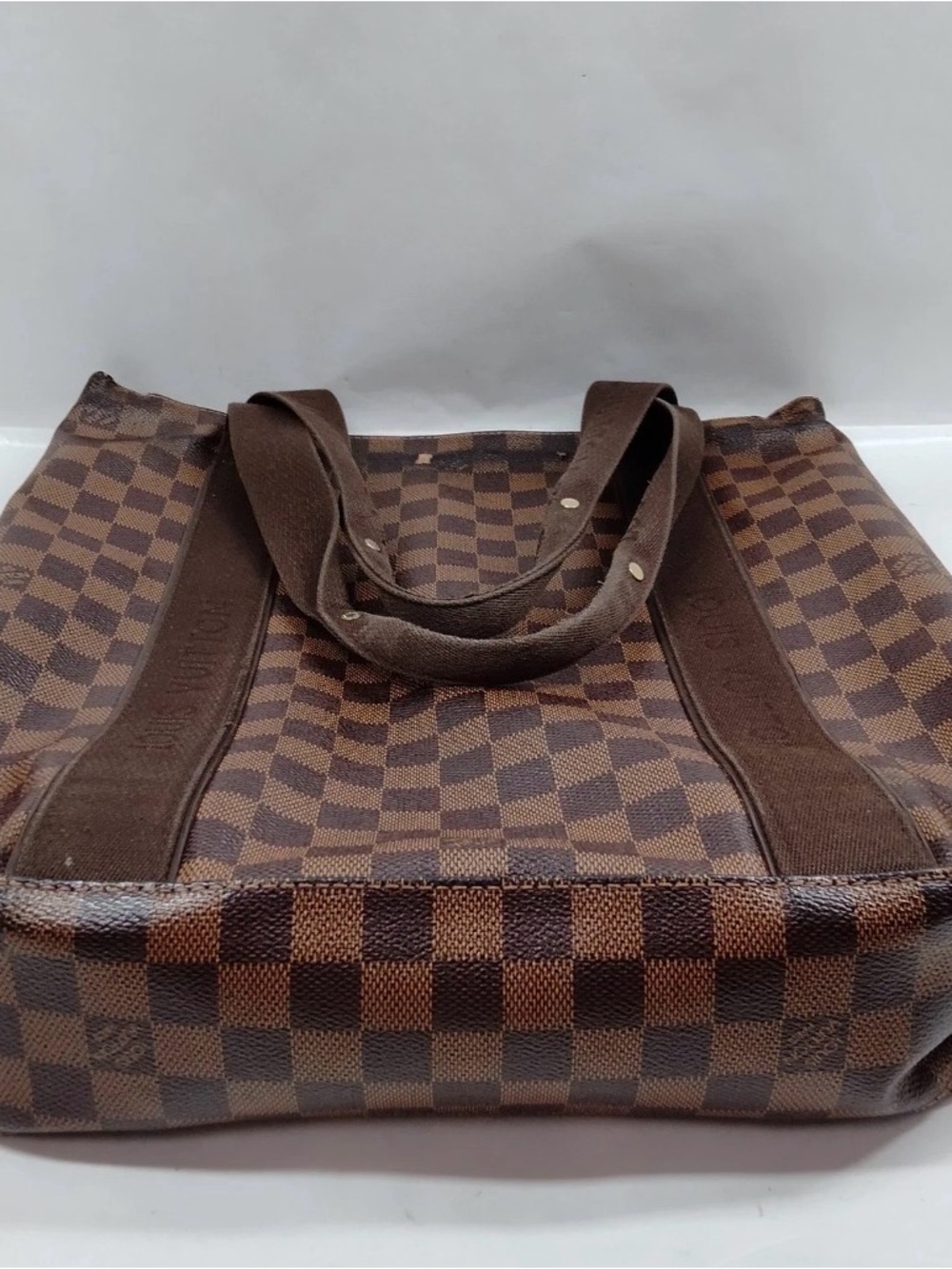Louis Vuitton Brown Checkered Tote with Dark Brown Straps - Picture 5 of 9